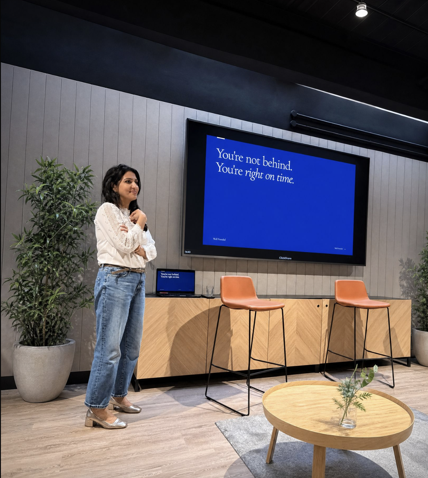 Bhavneet presenting at a Well Founded Club session